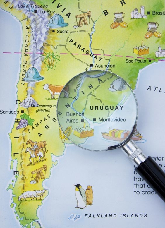 Uruguay and argentina map